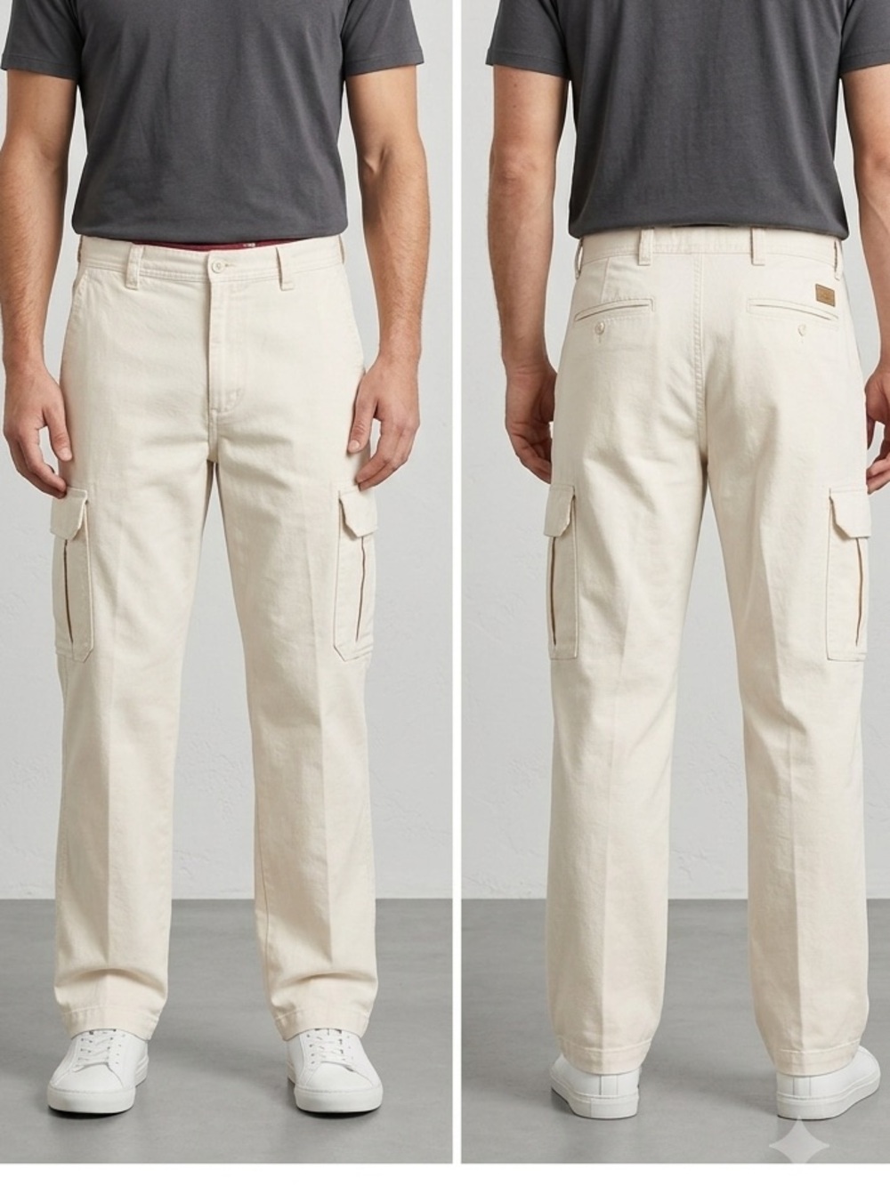 Dockers Cream Cargo Pants with Side Pockets